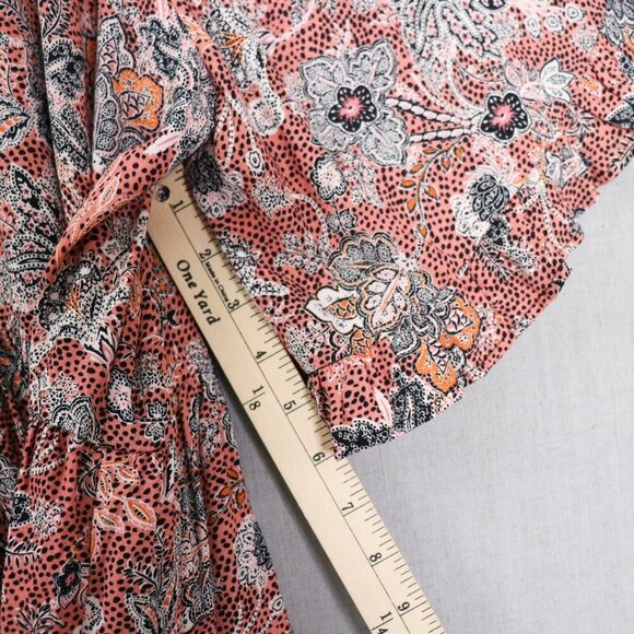 Ellos Dress Womens 3X Boho Rayon Tiered Paisley Western Plus Midi - Picture 10 of 16